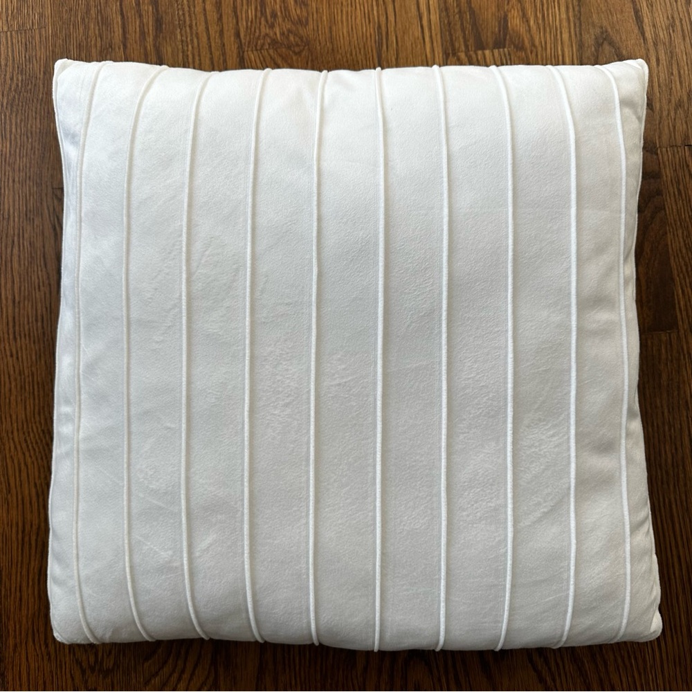 Elegant Ivory Velour Throw Pillow